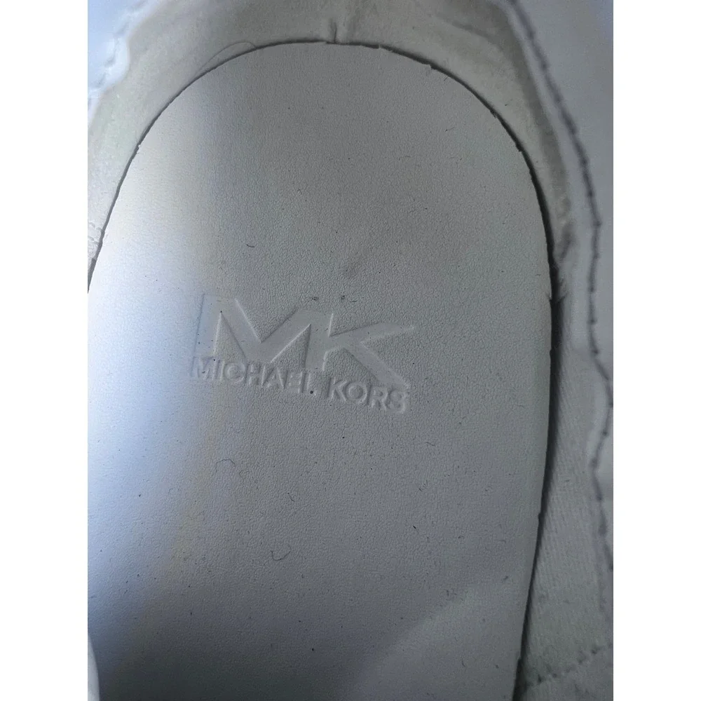 Michael Kors White Leather Low Top Sneakers Womens 9M FT22E Lace Up Round‎ Toe